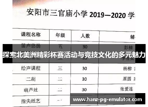 探索北美洲精彩杯赛活动与竞技文化的多元魅力 探索北美洲精彩杯赛活动与竞技文化的多元魅力